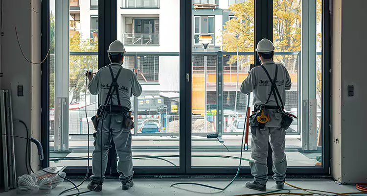 Patio Door Glass Replacement with Built-In Blinds in Titusville, FL